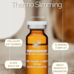 Dermotechnology Body Thermo Slimming Serum bottle, targeting cellulite and fat burning, with a slimming complex, shape booster, and sweat workout enhancer.