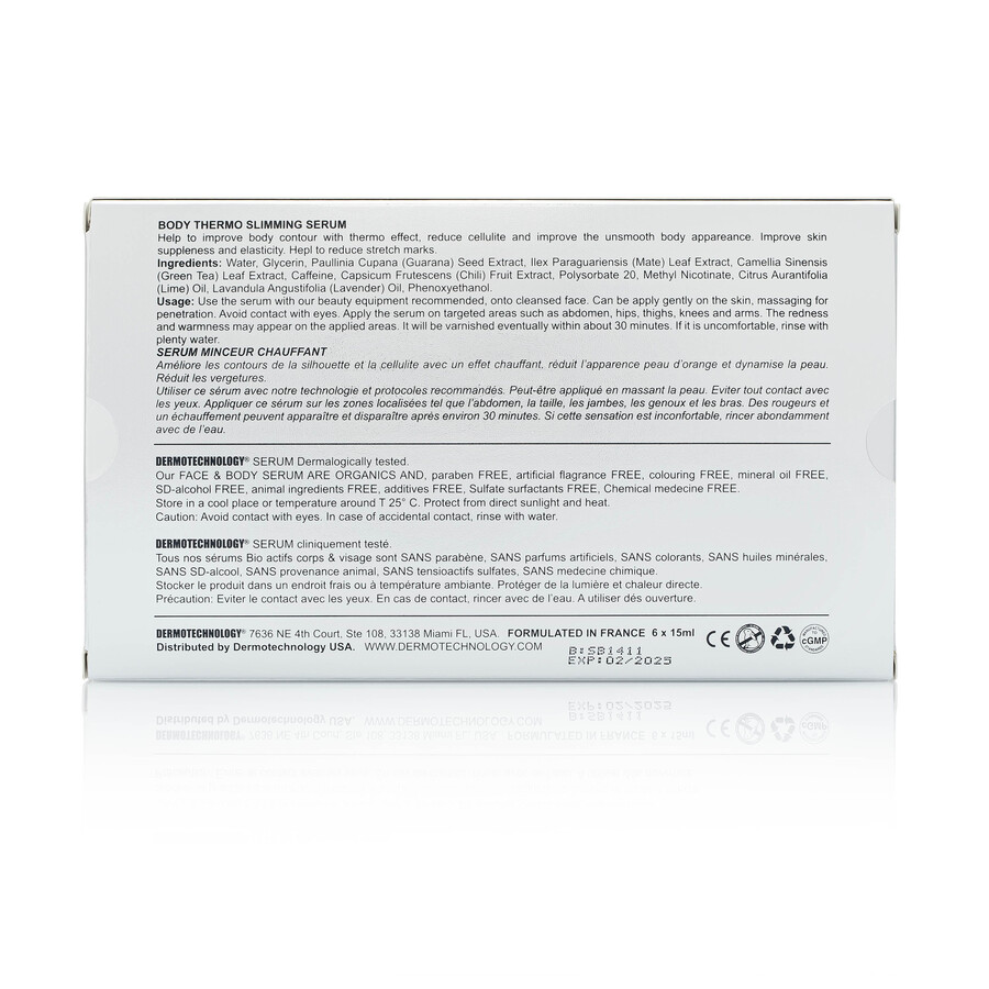 Label details of DERMOTECHNOLOGY Body Thermo Slimming Serum