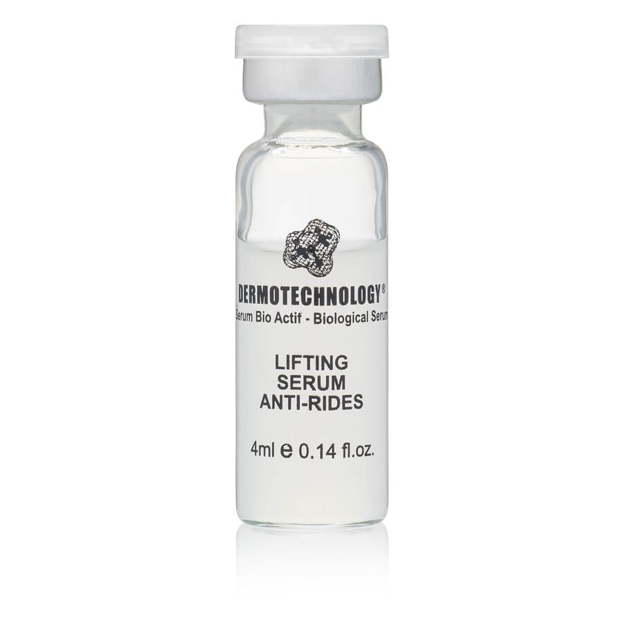 Glass vial of Dermotechnology Lifting Serum Anti-Rides, 4ml. Skincare acne