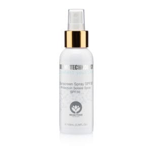 Dermotechnology Sunscreen Spray SPF30 in a 100ml bottle.