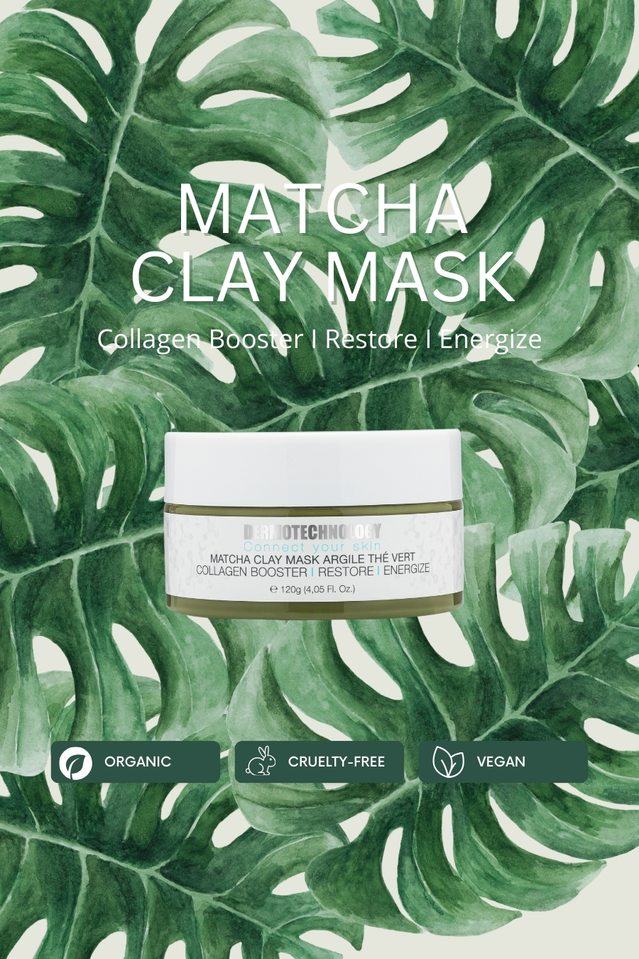 Matcha Clay Mask Green Tea Dermotechnlogy Skincare Face
