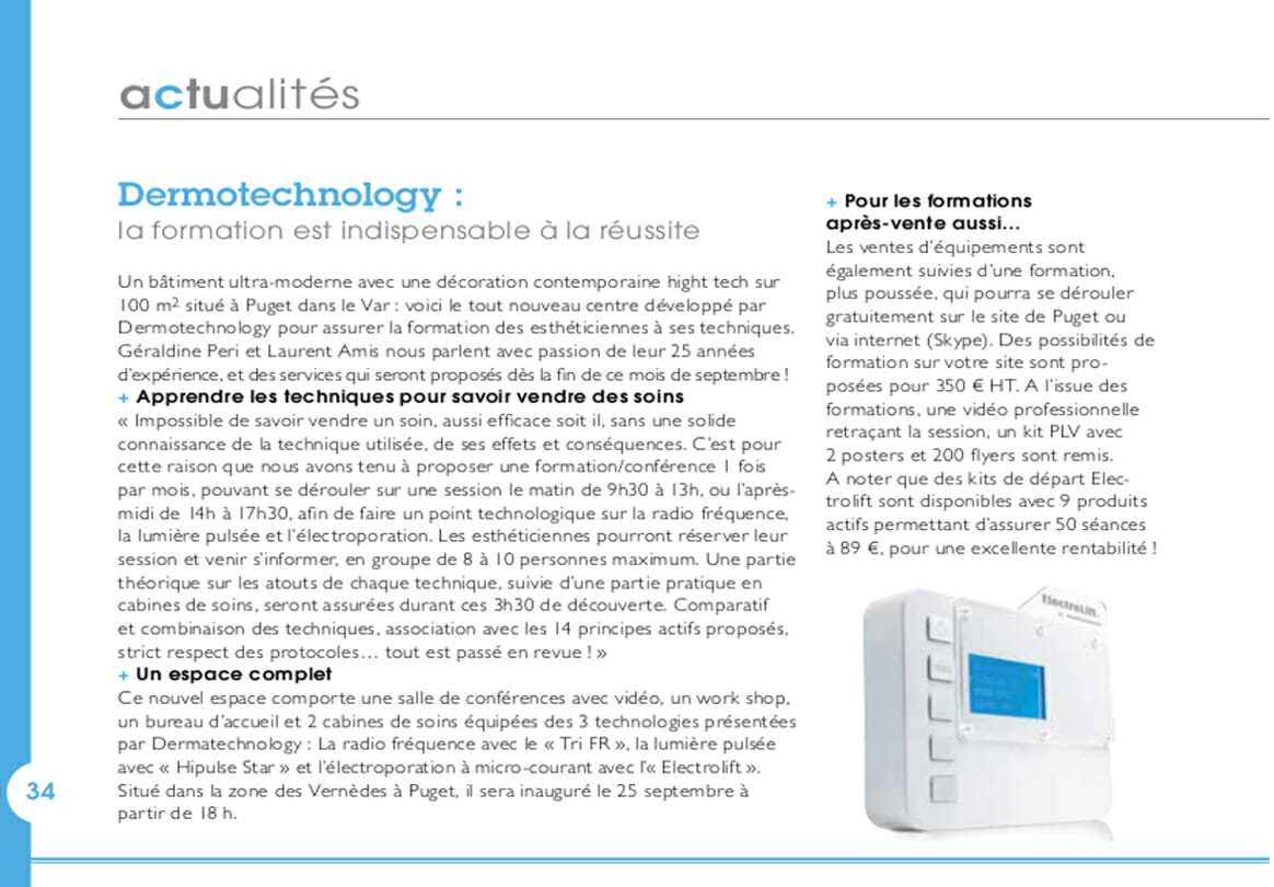 Dermotechnology : la formation est indispensable à la réussite