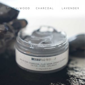 Charcoal clay mask display